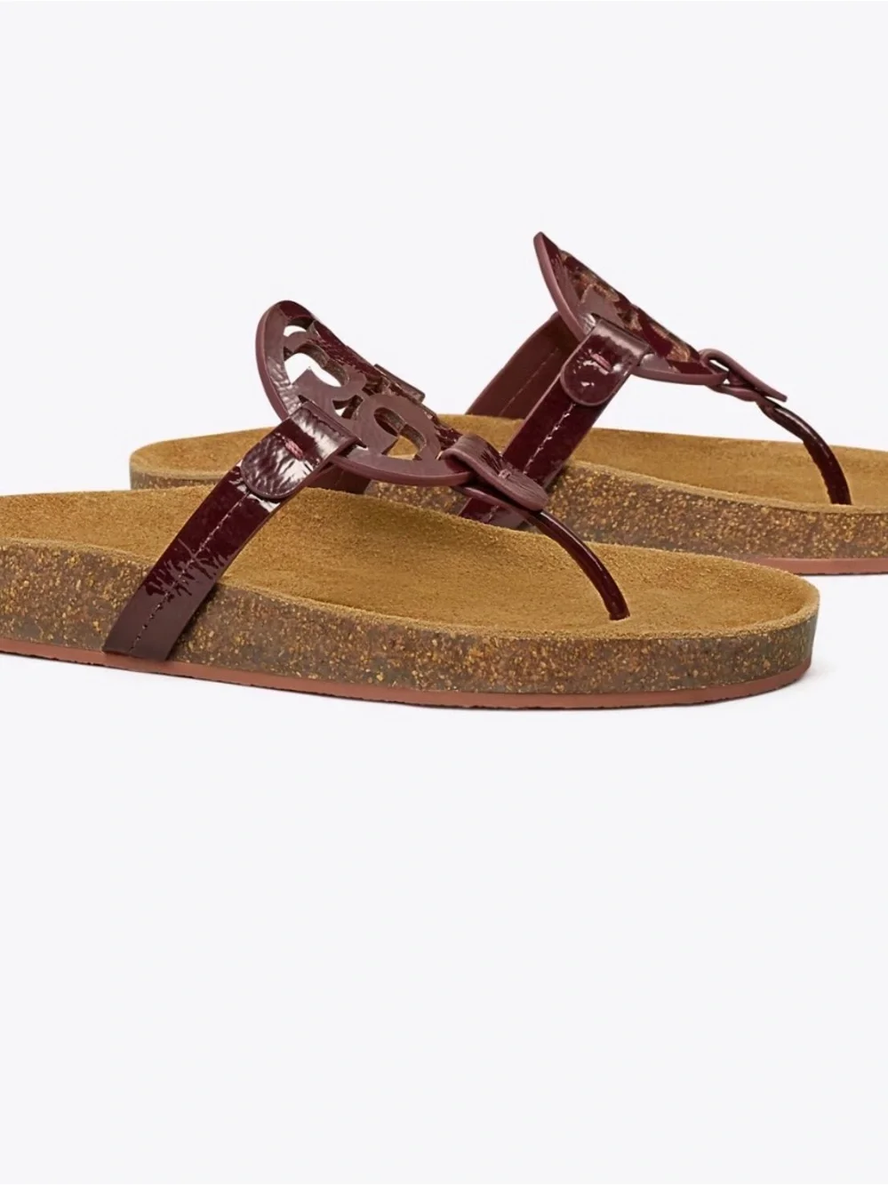 NWT Miller Cloud Thong Sandals in Brown and Burgundy